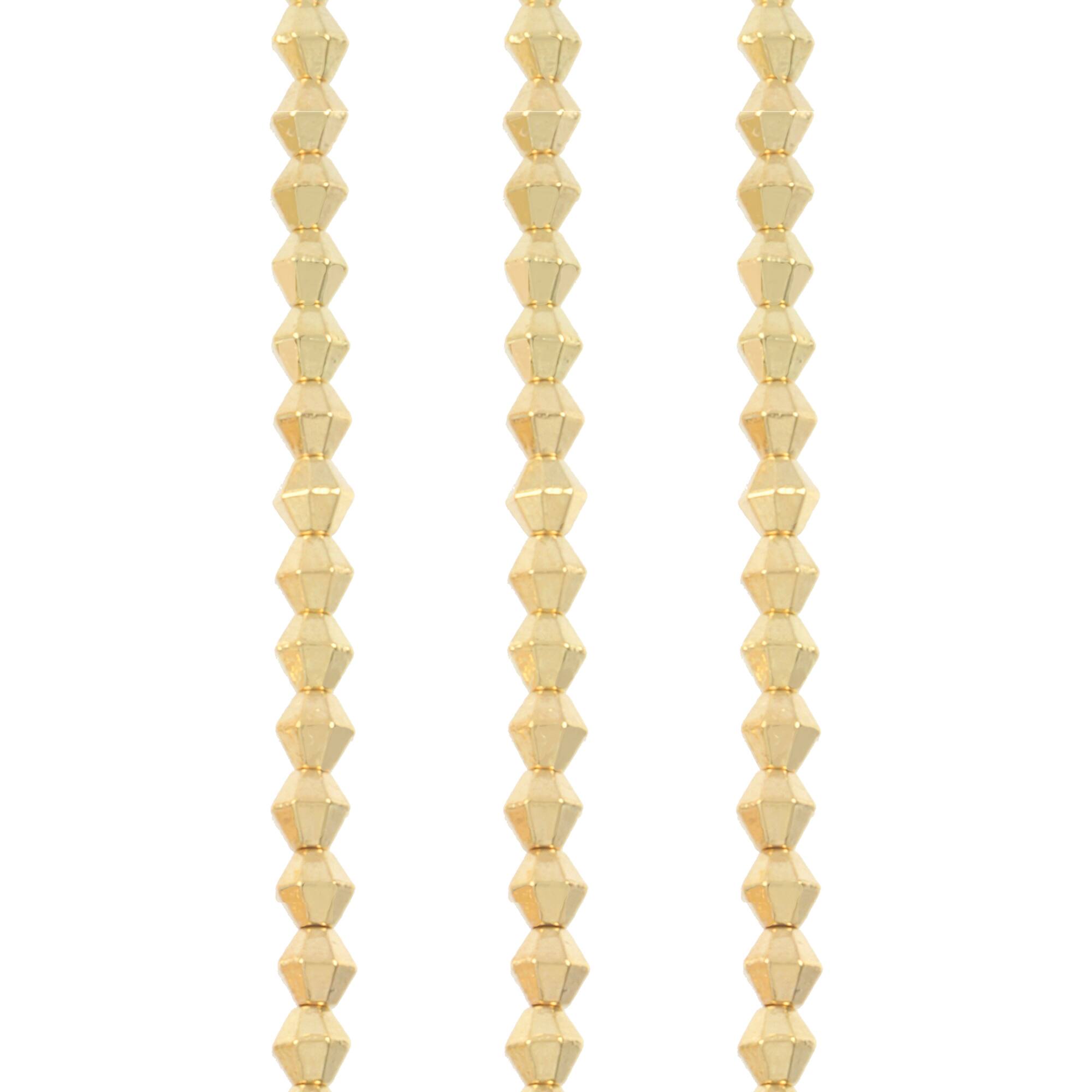 Gold Metal Faceted Bicone Beads, 4mm by Bead Landing™